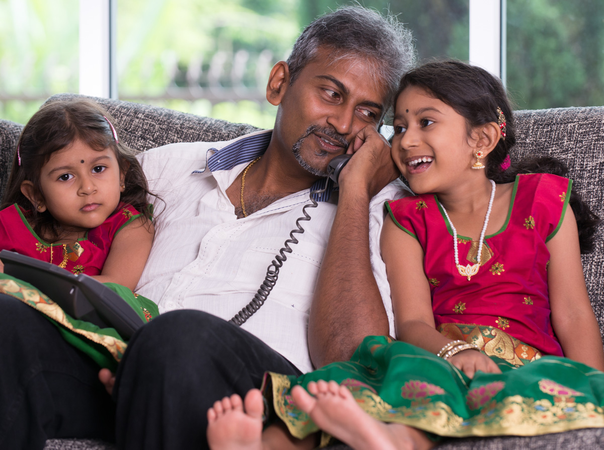 Indian Father With His Daughter On Phone Conversation Lifestype
